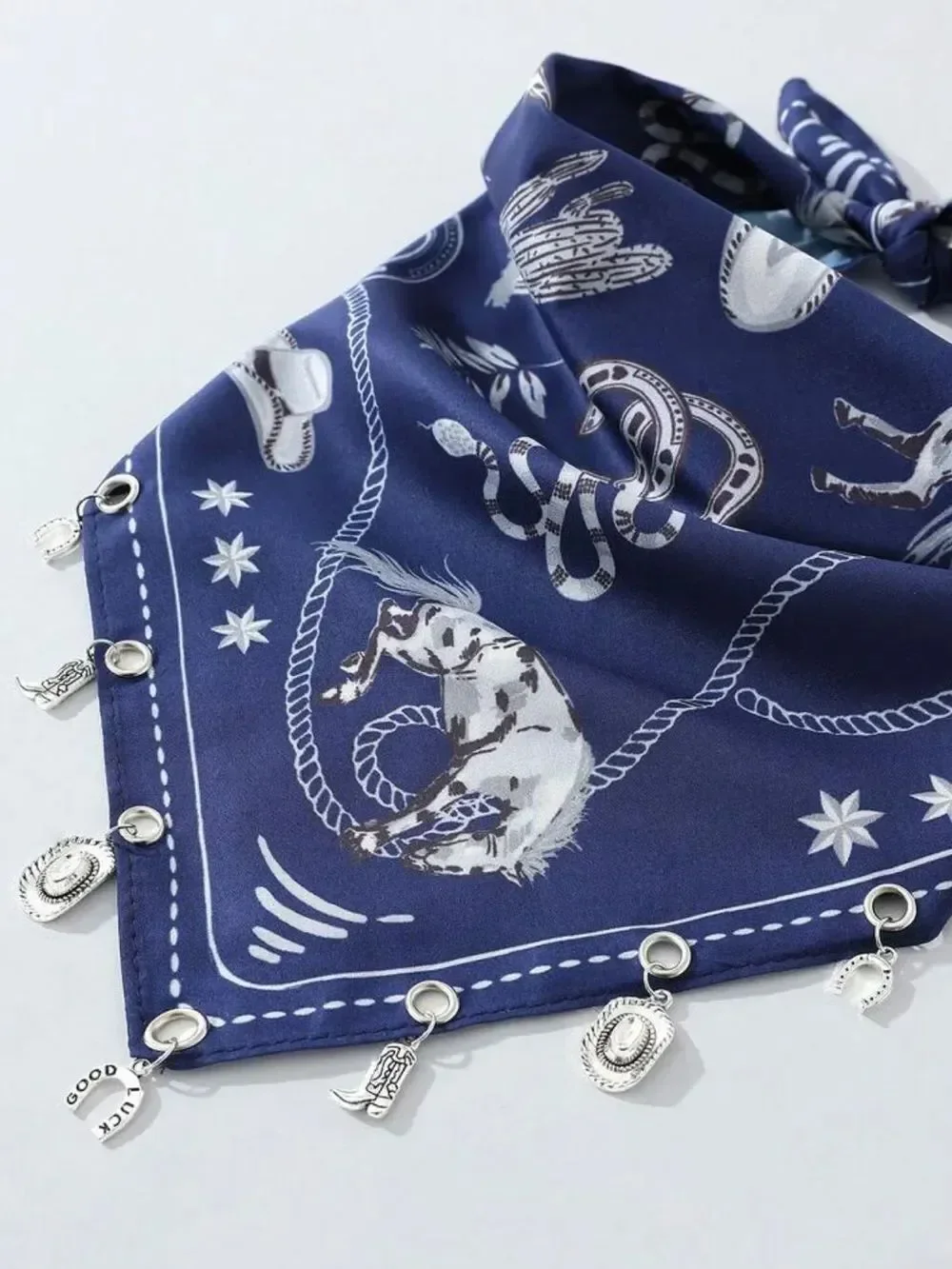 Navy Western Charm Bandana Scarf S201